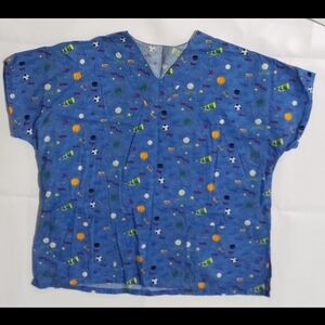 Blue Patterned Women's Top